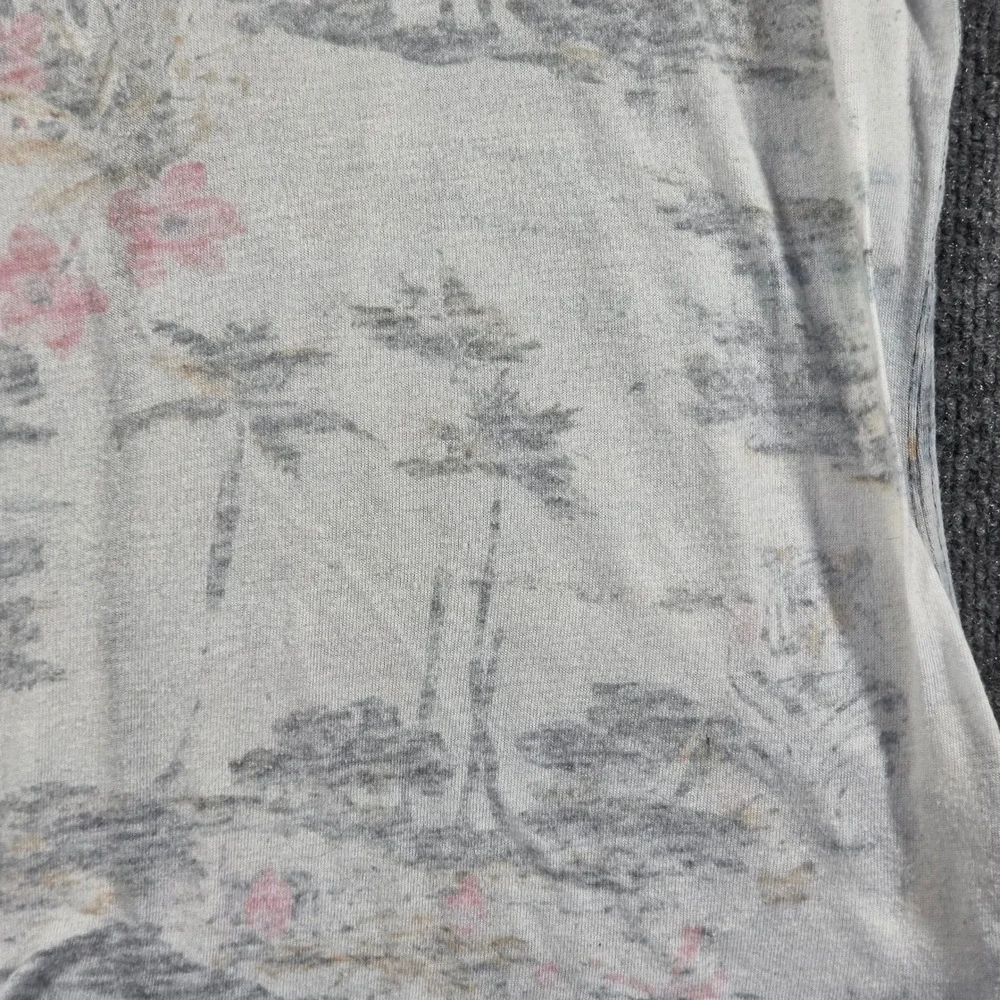 Free People Top Womens Extra Small Graphic TeeTropical Palm Tree‎ Burnout Boho